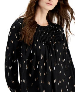 Women's Printed Pleated Top