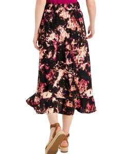 Women's Printed Ruffled Wrap Skirt