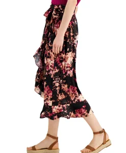 Women's Printed Ruffled Wrap Skirt