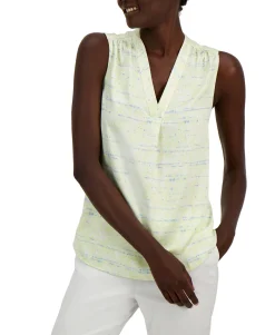 Women's Printed Satin V-Neck Tank Top