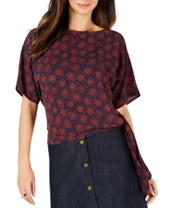 Women's Printed Side-Tie Top