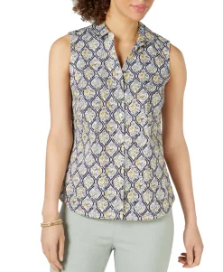 Women's Printed Sleeveless Shirt
