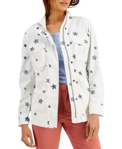 Women's Printed Twill Zip-Front Jacket