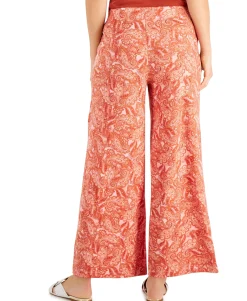 Women's Printed Wide-Leg Pull-On Pants