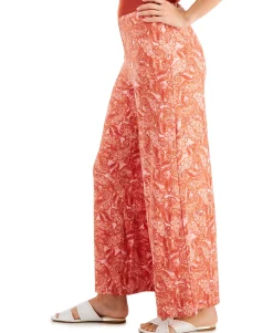 Women's Printed Wide-Leg Pull-On Pants