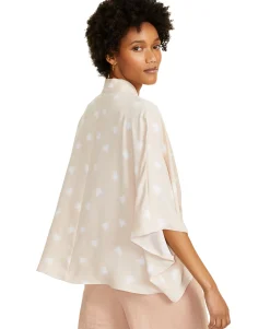 Women's Printed Wide-Sleeve Surplice Top