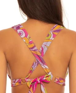 Women's Psychedelica Shirred Bikini Top