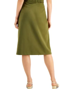 Women's Pull-On Knee-Length Pleated Pencil Skirt