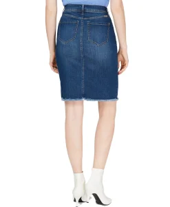Women's Raw-Edge Jean Skirt