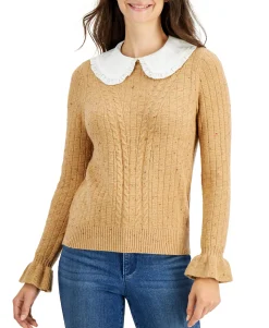 Women's Removable Collar Knit Sweater