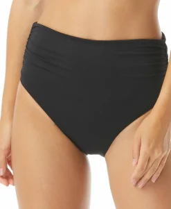 Women's Ruched High-Waist Convertible Tummy Control Bikini Bottoms