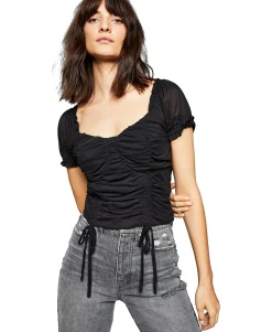 Women's Ruched Mesh Top