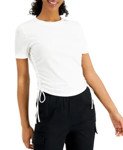 Women's Ruched Ribbed-Knit Top