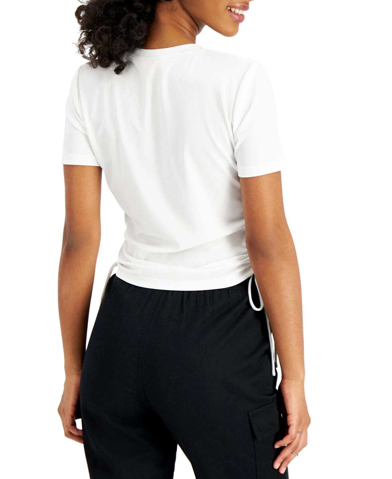 Women's Ruched Ribbed-Knit Top