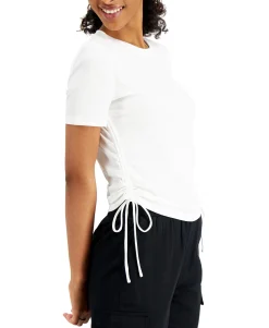 Women's Ruched Ribbed-Knit Top