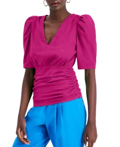 Women's Ruched V-Neck Top