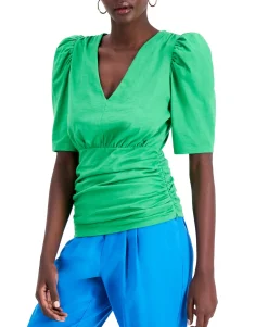 Women's Ruched V-Neck Top