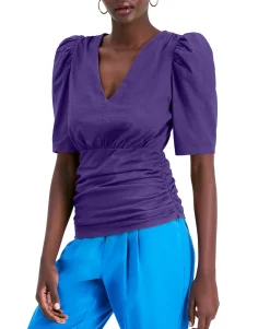 Women's Ruched V-Neck Top