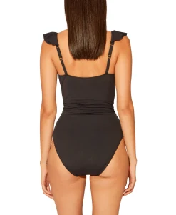 Women's Ruffle Faux Wrap One-Piece Swimsuit