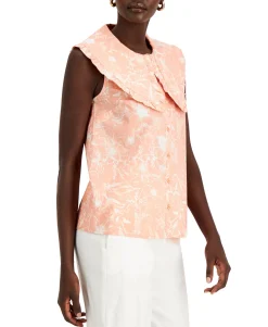 Women's Ruffle-Collar Floral-Print Top