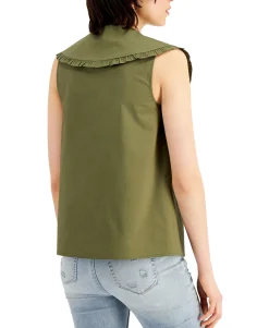 Women's Ruffle-Collar Top
