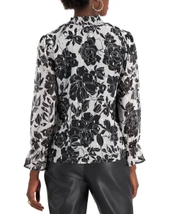 Women's Ruffled Mock Neck Top