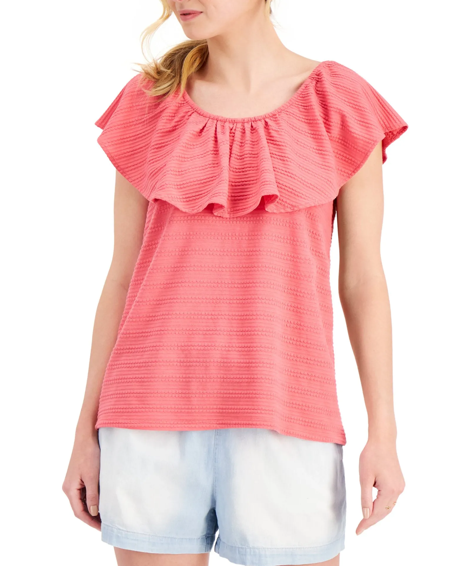 Women's Ruffled Off-The-Shoulder Top