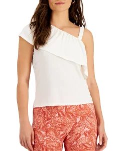 Women's Ruffled One-Sleeve Top