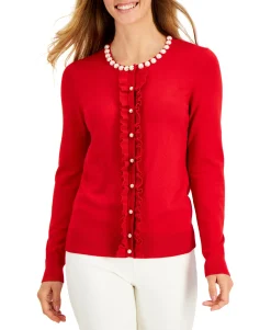 Women's Ruffled-Front Cardigan