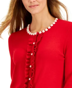 Women's Ruffled-Front Cardigan