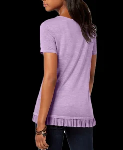 Women's Ruffled-Hem Top