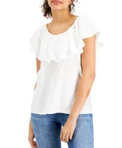 Women's Ruffle-Neck Top