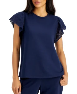 Women's Ruffle-Sleeve Top
