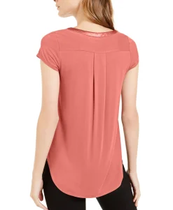 Women's Satin-Trim High-Low T-Shirt