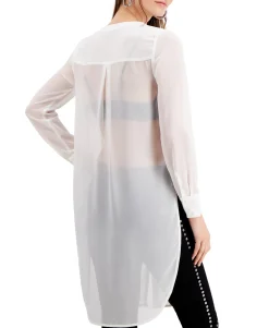 Women's Semi-Sheer Tunic Blouse