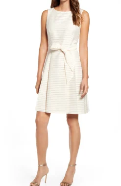Women's Shadow Stripe Fit & Flare Dress