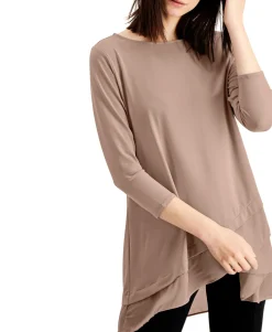Women's Sheer Crossover-Hem Tunic