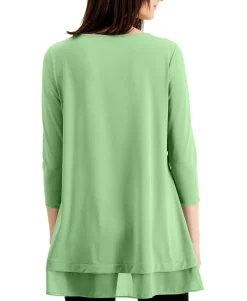 Women's Sheer Crossover-Hem Tunic