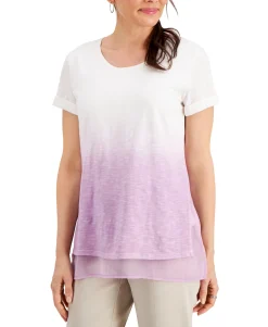 Women's Short-Sleeve Dip Dye Tunic