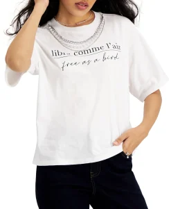 Women's Short-Sleeve Necklace T-Shirt