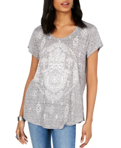 Women's Short-Sleeve Printed Scoopneck Graphic T-Shirt