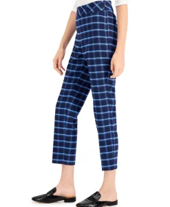 Women's Side-Zip Windowpane Pants