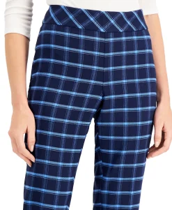 Women's Side-Zip Windowpane Pants
