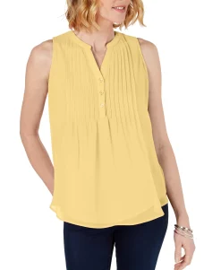 Women's Sleeveless Pintuck Blouse