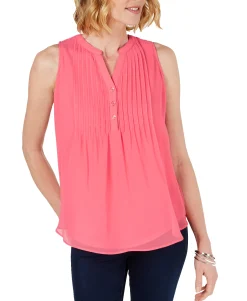 Women's Sleeveless Pintuck Blouse