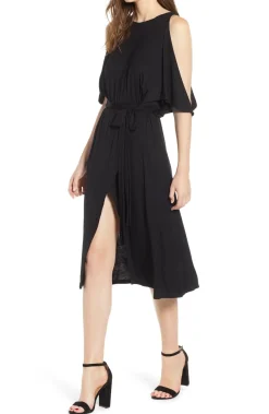 Women's Slit Sleeve Wrap Style Dress