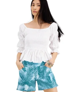 Women's Smocked Cotton Blouse