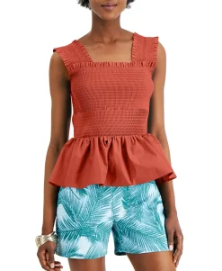 Women's Smocked Cotton Top