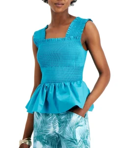 Women's Smocked Cotton Top