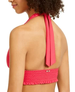 Women's Smocked Halter Bikini Top